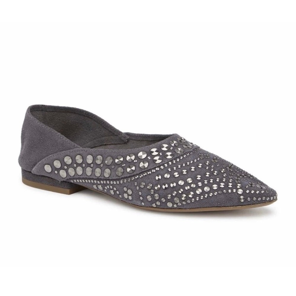 Cecelia‎ NY Convertible Flat Mojito Grey Suede Studded Size 9M